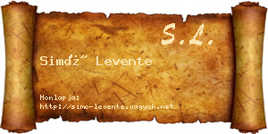 Simó Levente névjegykártya